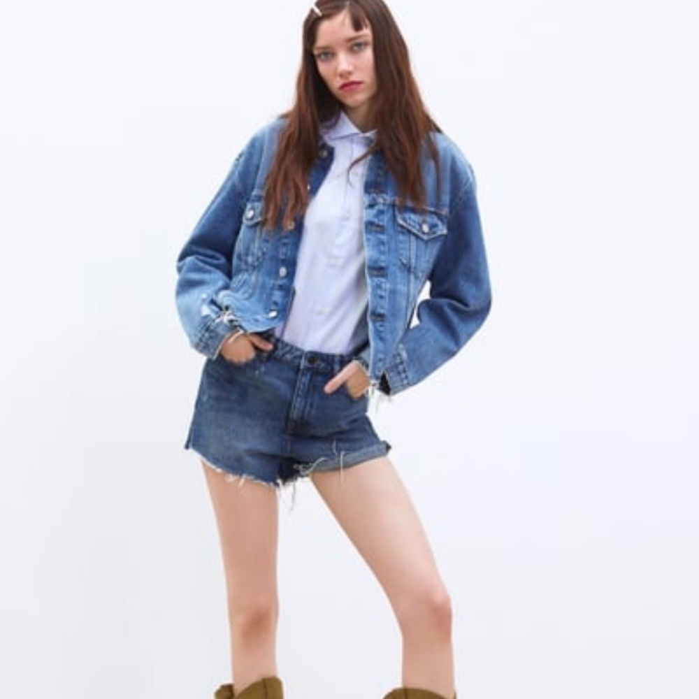 Zara Premium Wash High Waist Shorts